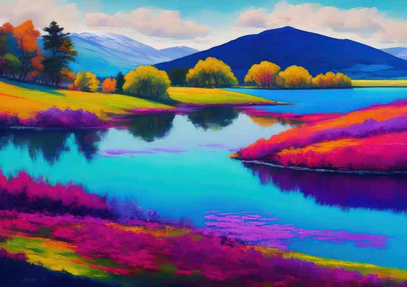 Neon lake in spring | Poster