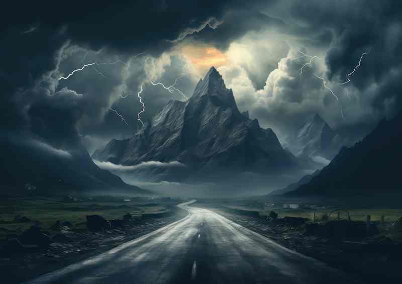 Nocturnal Journey Along the Dark Long Road | Metal Poster