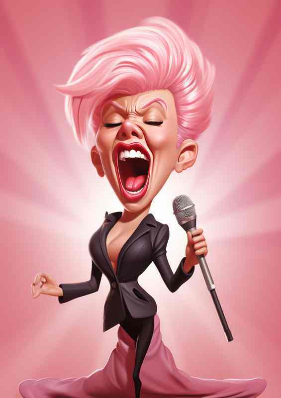 Caricature of Pink the singer | Poster
