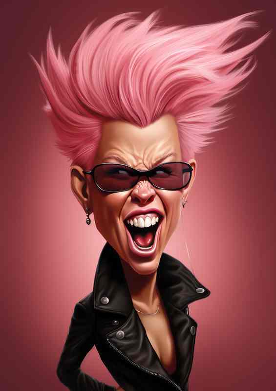 Caricature of Pink the singer art | Di-Bond