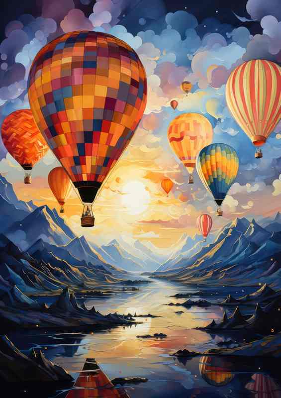 Aerial Tapestry Bright Balloons Paint the Sky | Canvas