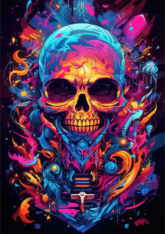 Skateboard Enigmatic Entities Deciphering Abstract Human Art | Di-Bond