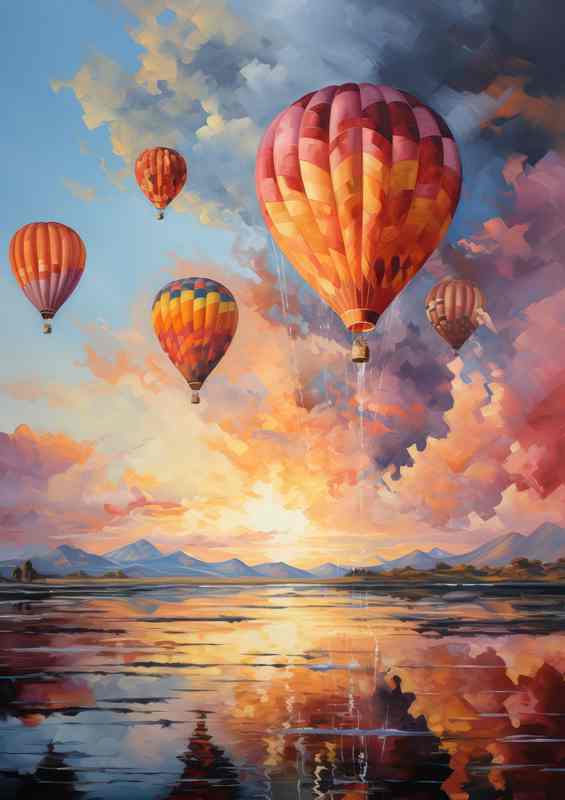Floating Wonders Colorful Balloons Adorn the Sky | Poster