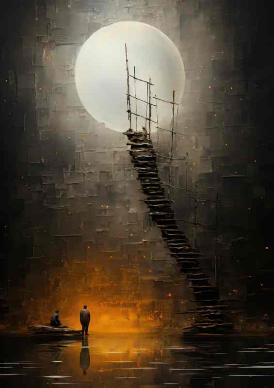 Ladder to the moon | Metal Poster