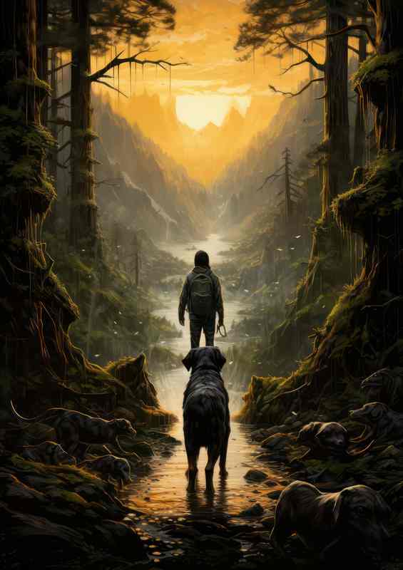 Natures Explorer Dog Gazing Through Woodland Wonder | Canvas