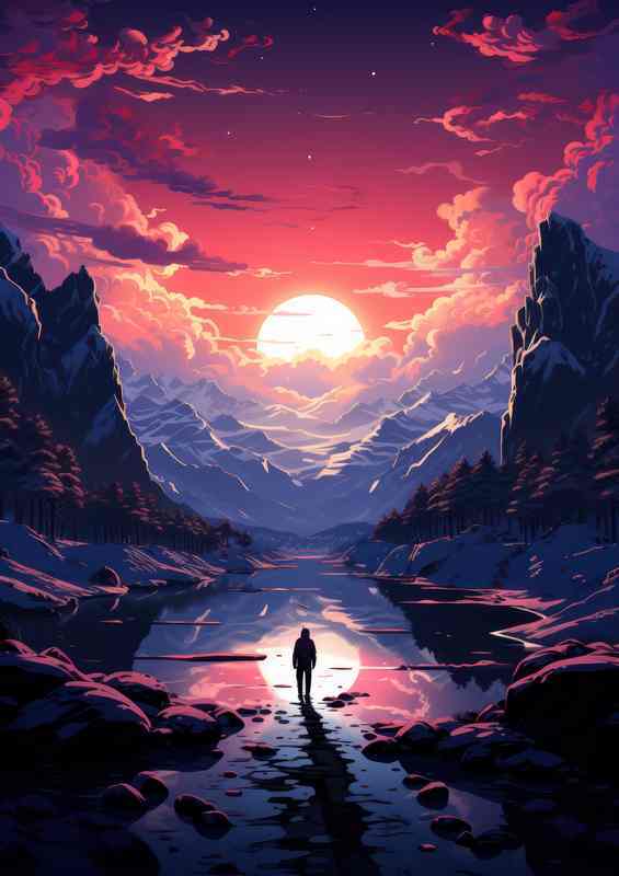 Pastel Dreamscape Pink and Blue Sky Unfolds | Canvas