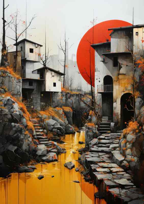 Red Sun Yellow River | Di-Bond