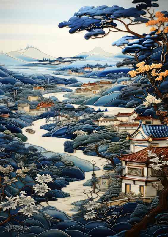 River Carves Through Stunning Terrain | Metal Poster
