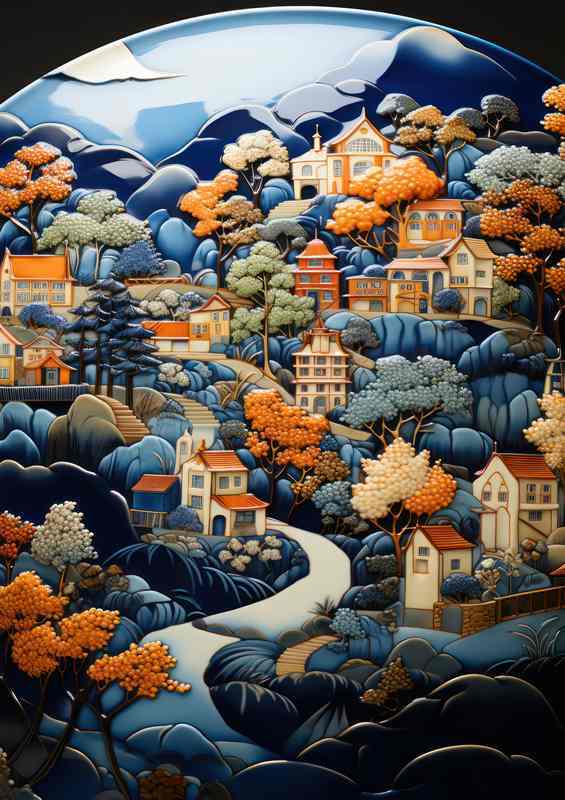 The path through the village stuck in time | Di-Bond