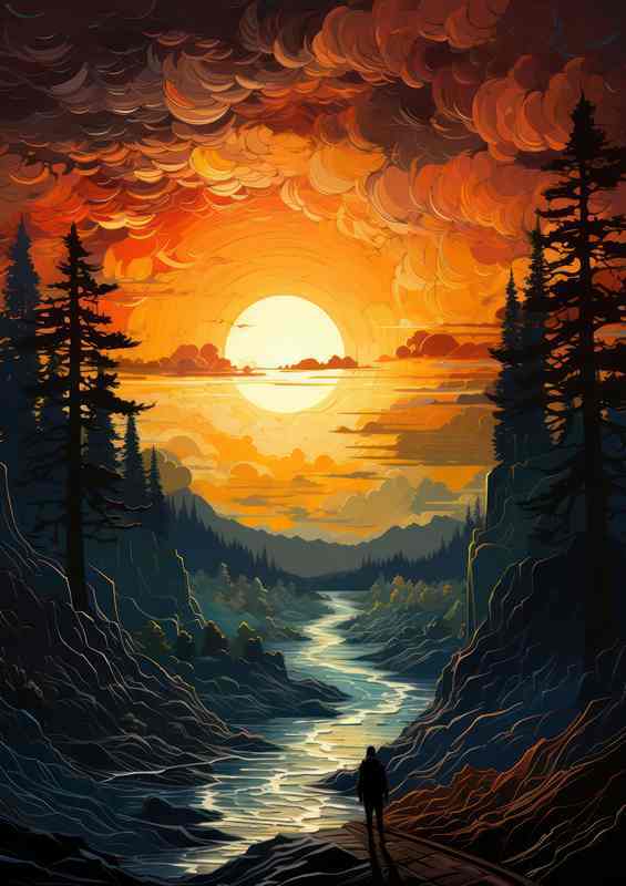 The river to the sun | Canvas