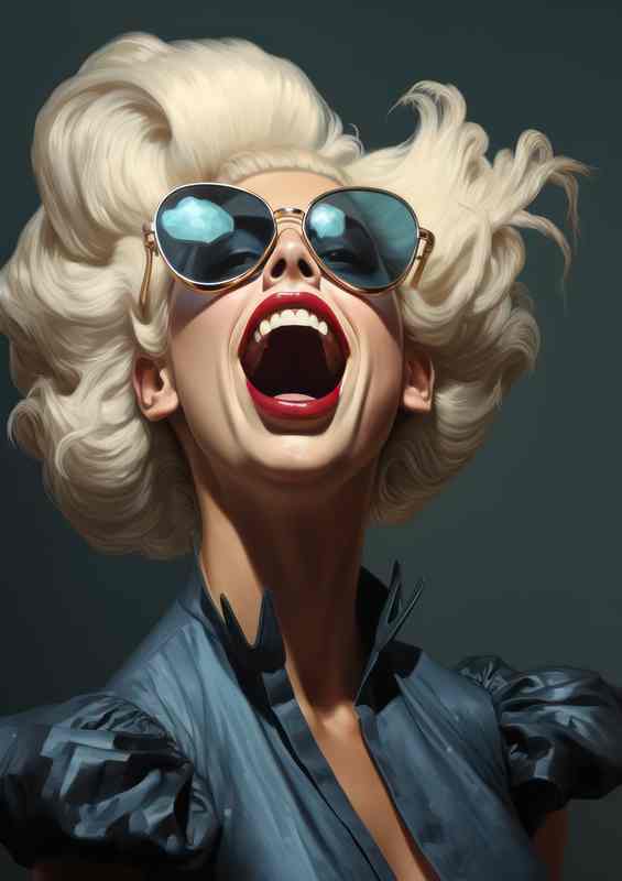 Caricature of lady gaga super pose | Poster