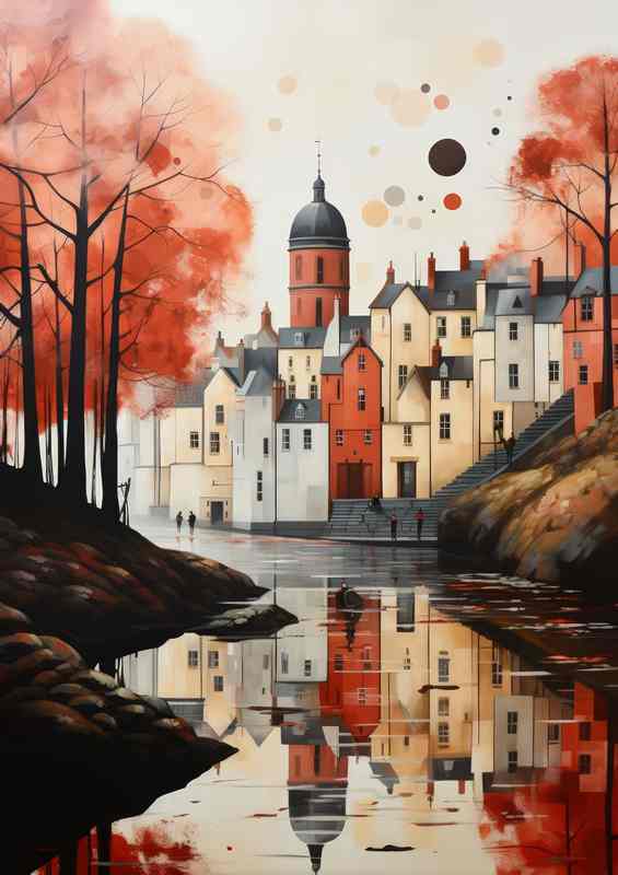 Tranquil Current River Winding Through Village Landscape | Di-Bond