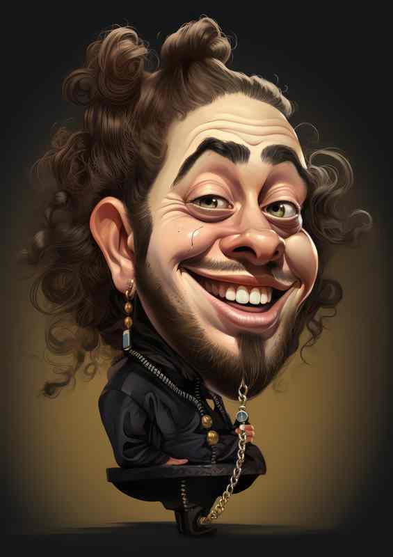 Caricature of post Malone a great smile | Di-Bond