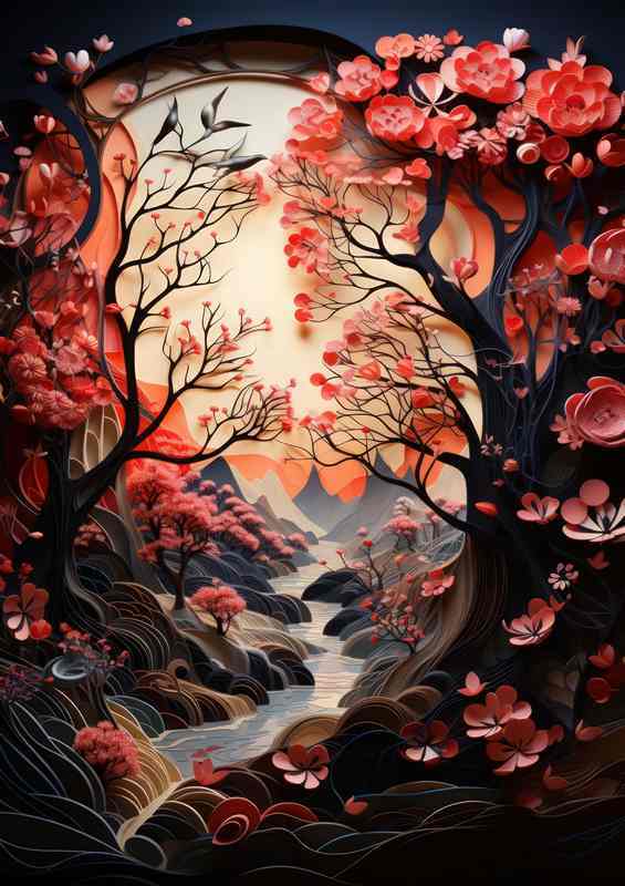 Whispering Wings Paper Crafted Village | Poster