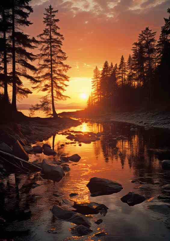 Autumn Magic In Golden Tones | Metal Poster