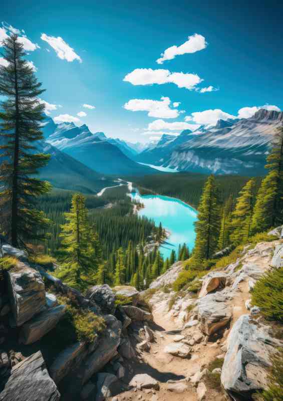 Blue Skies Mountains And Lake | Di-Bond