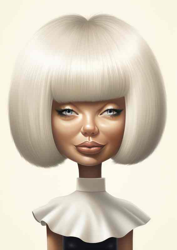 Caricature of sia with white hair | Canvas