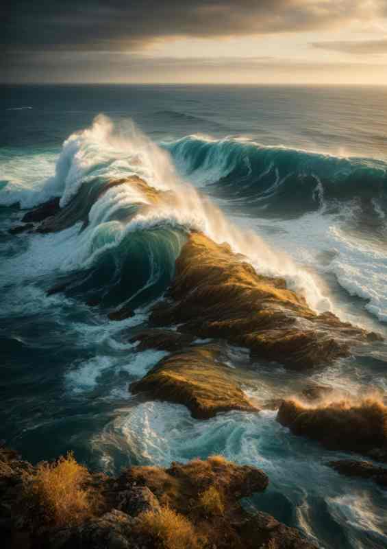 Crashing Waves With Stormy Skies | Poster