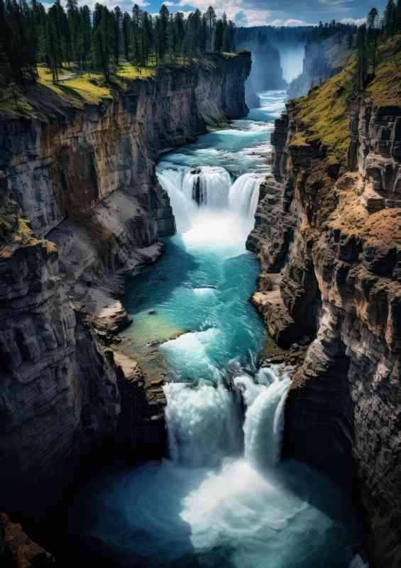 Majestic Yellowstone Canyon Scenic Beauty Unveiled | Di-Bond