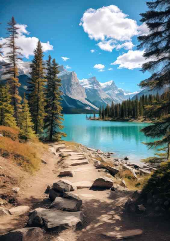 Mountain peaks Blue Sky | Metal Poster