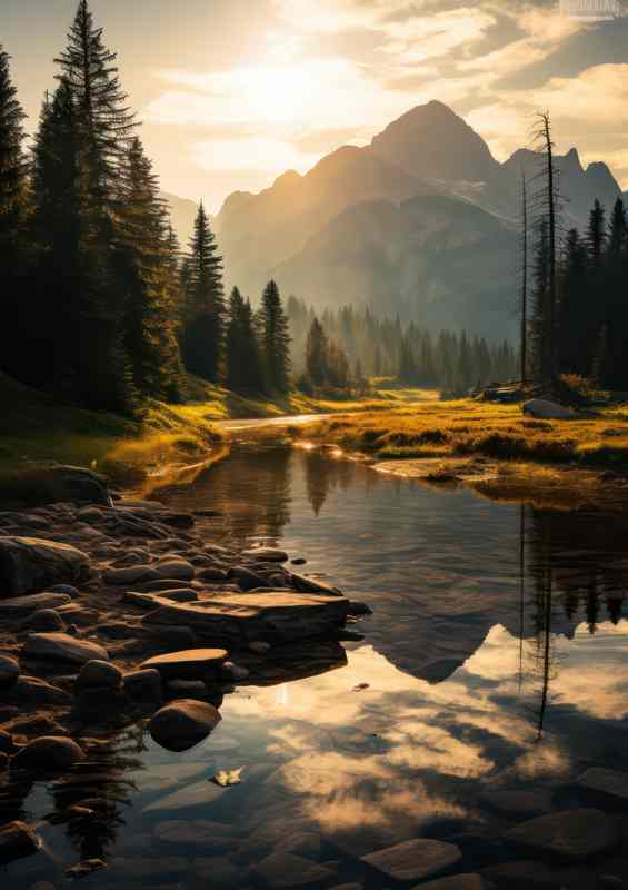 Pretty lake Scenic View | Metal Poster