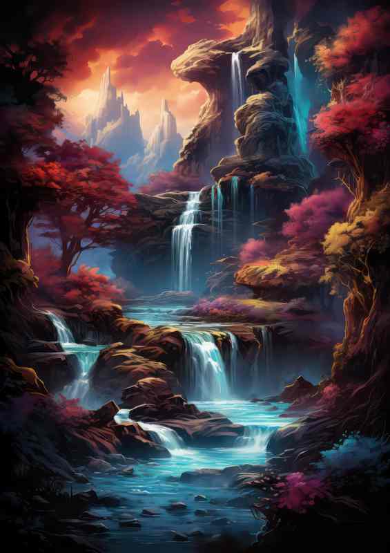Vibrant Colours Play With Waterfalls | Di-Bond
