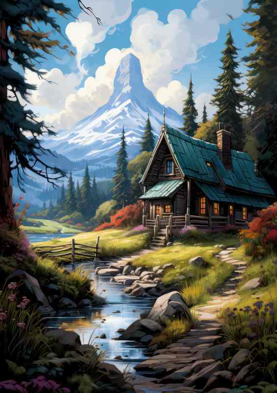 Welcome Home Cottage By The River | Canvas