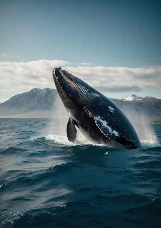 Whale in The Ocean waves | Poster