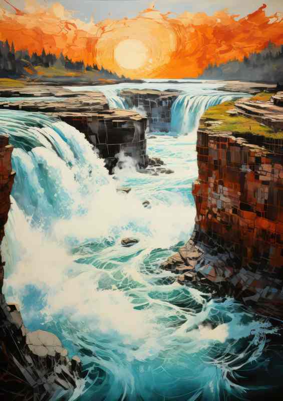 Yellowstones Iconic Beauty The Golden Canyon | Canvas