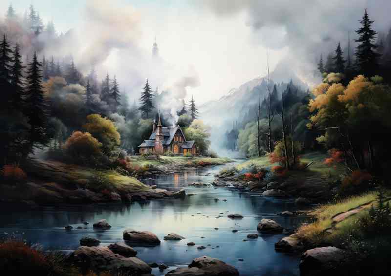 Babbling River Misty Days | Di-Bond