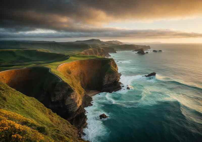 Cliffs and The Stormy Sky | Metal Poster