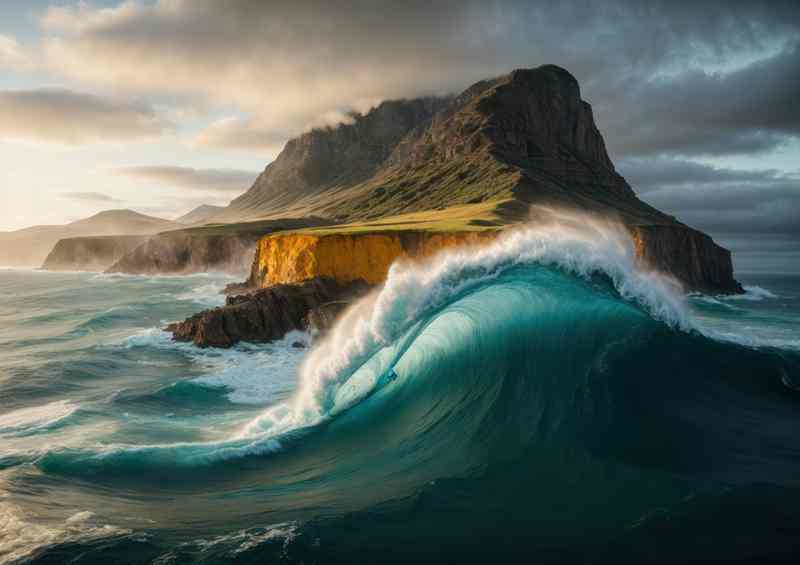 Cliffside Elegance Seascape Masterpiece | Metal Poster