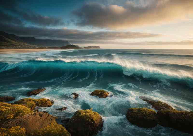 Crashing Waves with Stormy Clouds | Poster