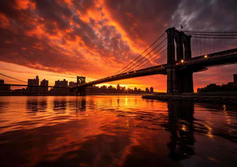 Dramatic Vibes Brooklyn Bridge | Metal Poster