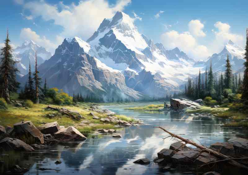 Lake And Mountain Tranquility | Poster