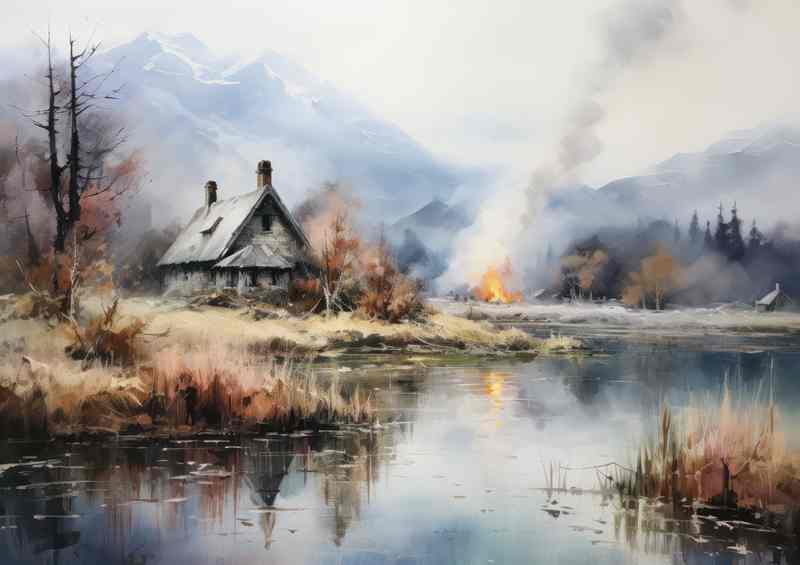 Lake Side Wonders A Cabins Tale | Metal Poster