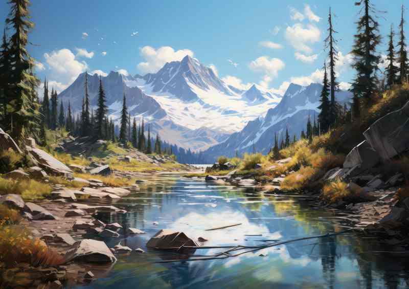 Natures Dreams A Mountain View | Metal Poster