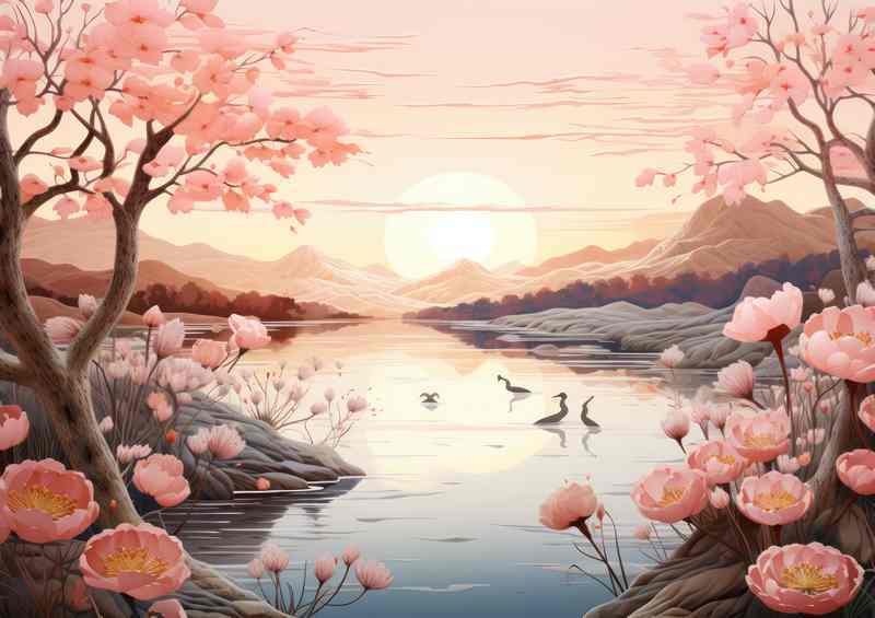 Pastel Pinks lakes of Love | Metal Poster