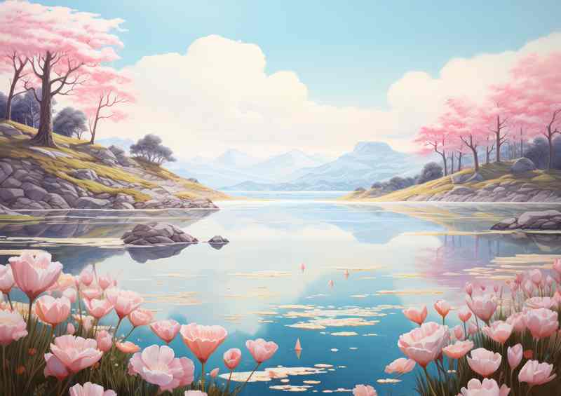 Pink Power River Flows | Metal Poster