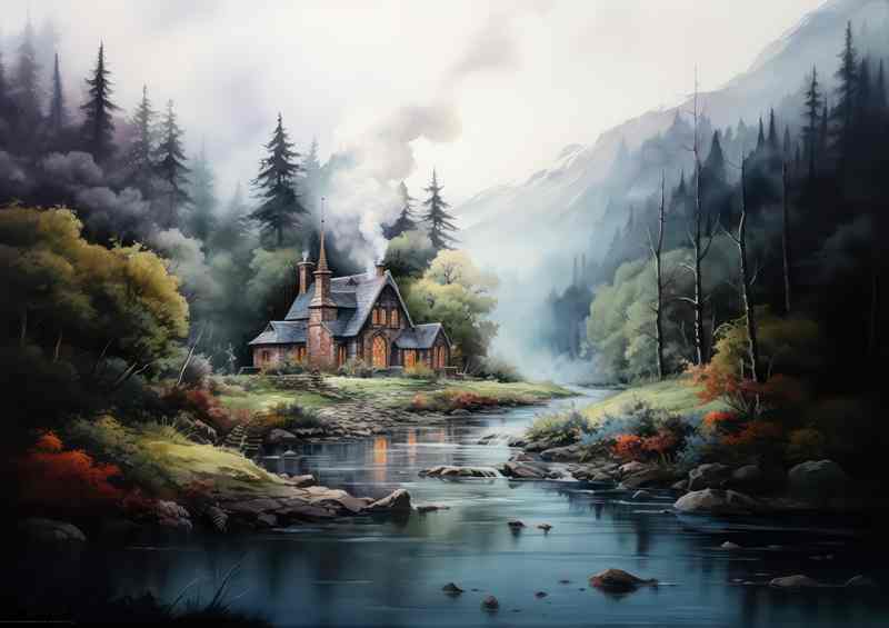 Stream and Cabin A Sweet Melancholy | Canvas