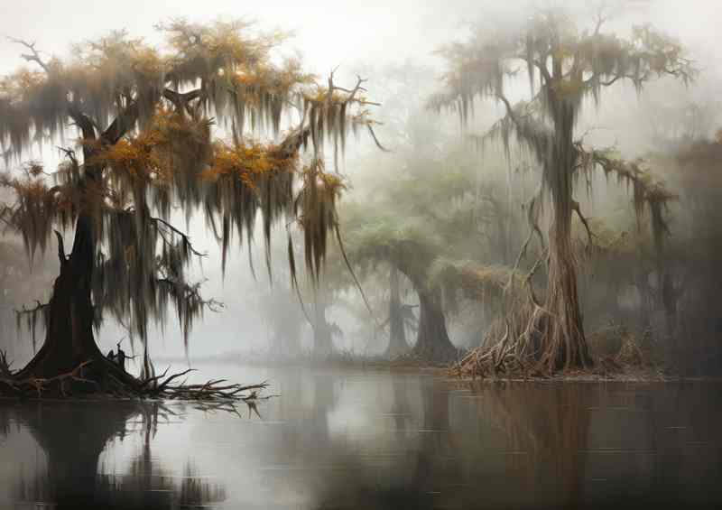 Swamp Trees A Misty Wonder | Poster