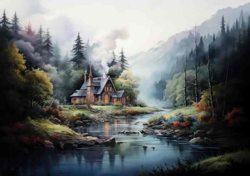 The Cabin in The Mist | Canvas