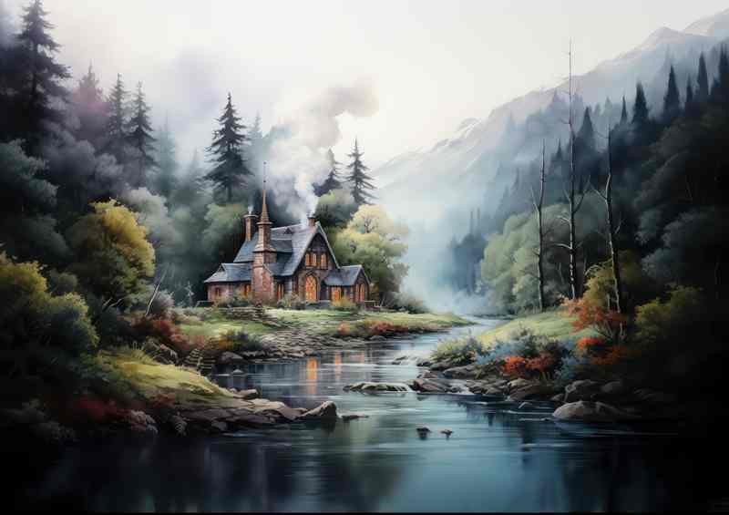 Welcome Home Cabin On the Stream | Canvas