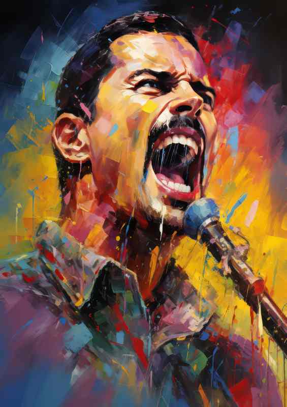 Freddie Mercury Very colourful | Poster