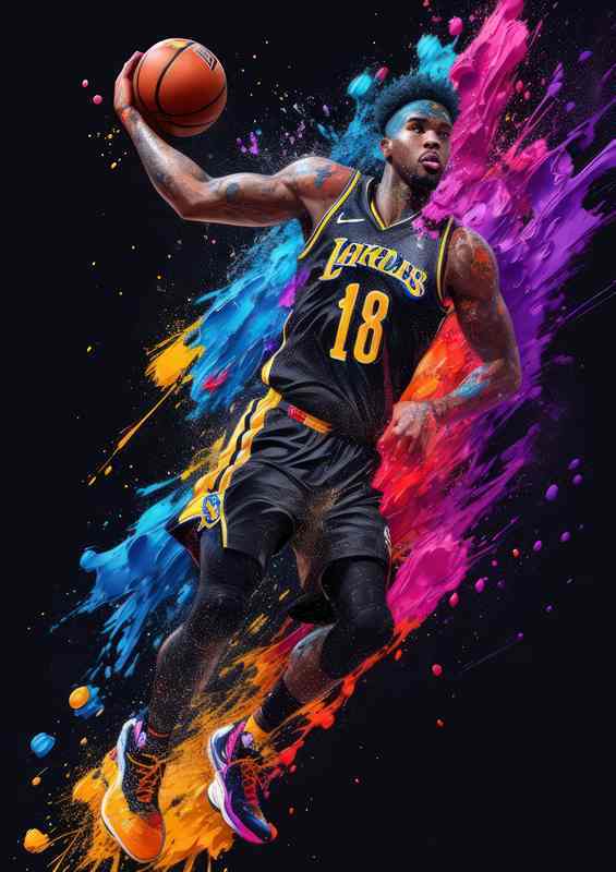 Bold Basketball Beauty Dynamic Splash Display | Metal Poster