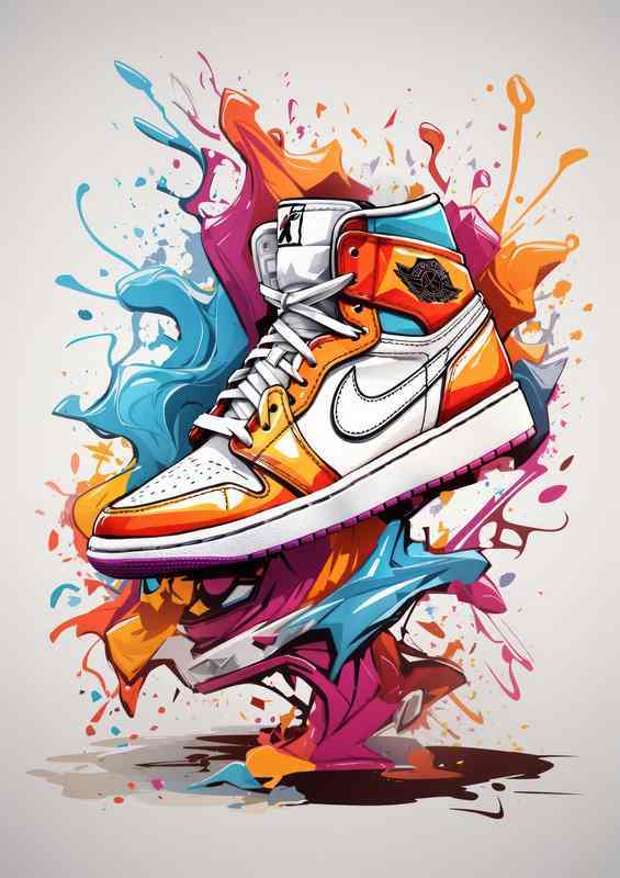 Bold Bone Beauty Vibrant Sneaker Splash Display | Canvas