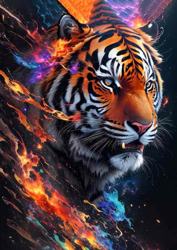 Celestral Mr Tiger Artistic Splash Vision | Di-Bond