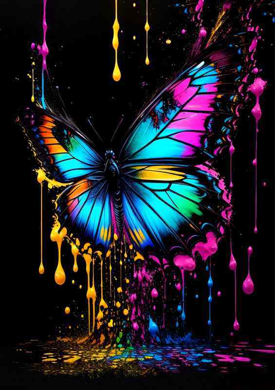 Dynamic Butterfly Dream Splash Art Wonder | Canvas