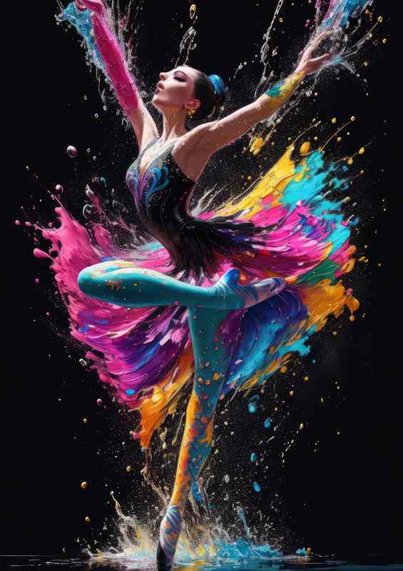 Graceful Balerina Song Ethereal Splash Art | Metal Poster