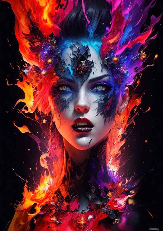 Graceful Gym Girl Artistic Splash Scene | Metal Poster
